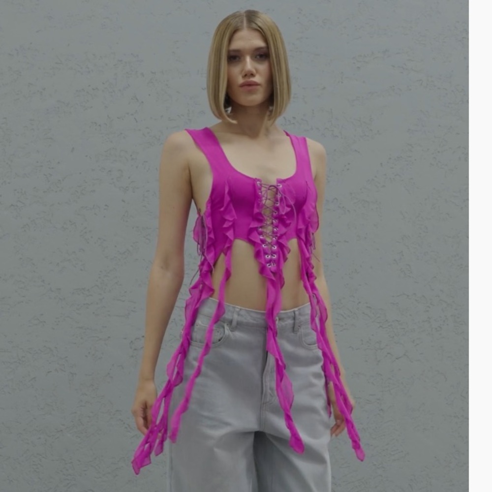 Femme Bustier Top Fuchsia/Pink - Picture 10 of 10